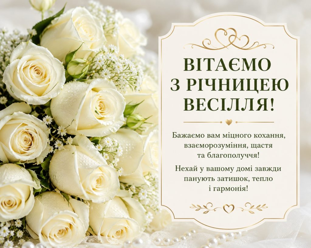 Привітання з річницею весілля своїми словами – теплі побажання до сліз, листівки та картинки