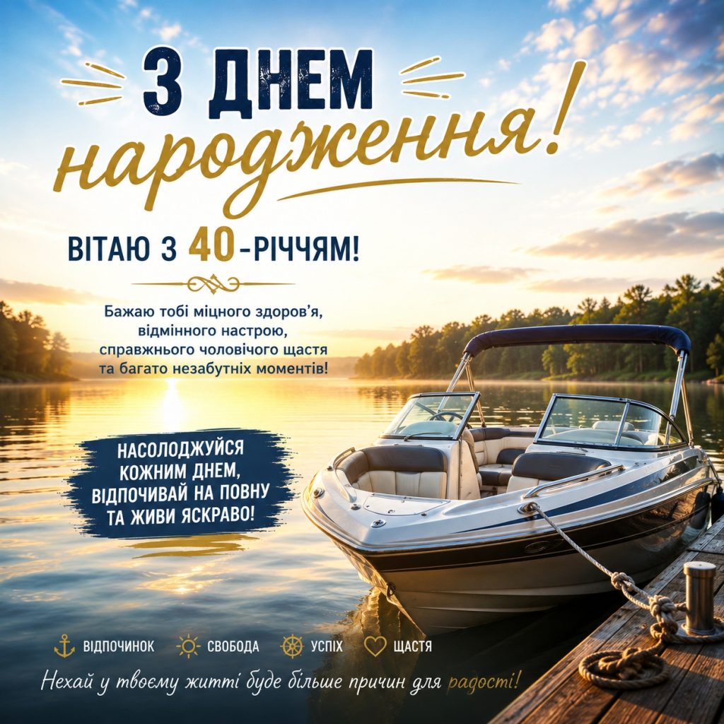Прикольні привітання з 40 річчям чоловіку своїми словами та картинки