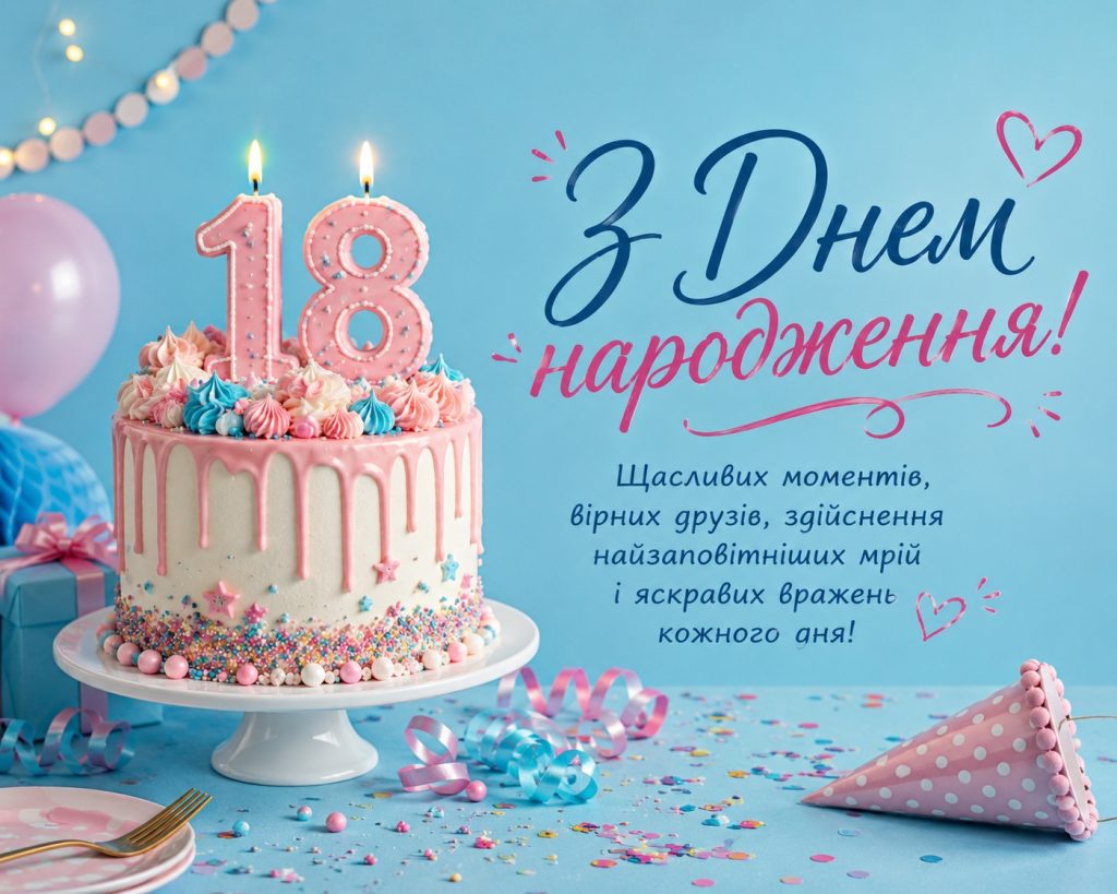 Привітання з 18 річчям дівчині своїми словами – красиві, зворушливі, прикольні привітання, картинки та листівки