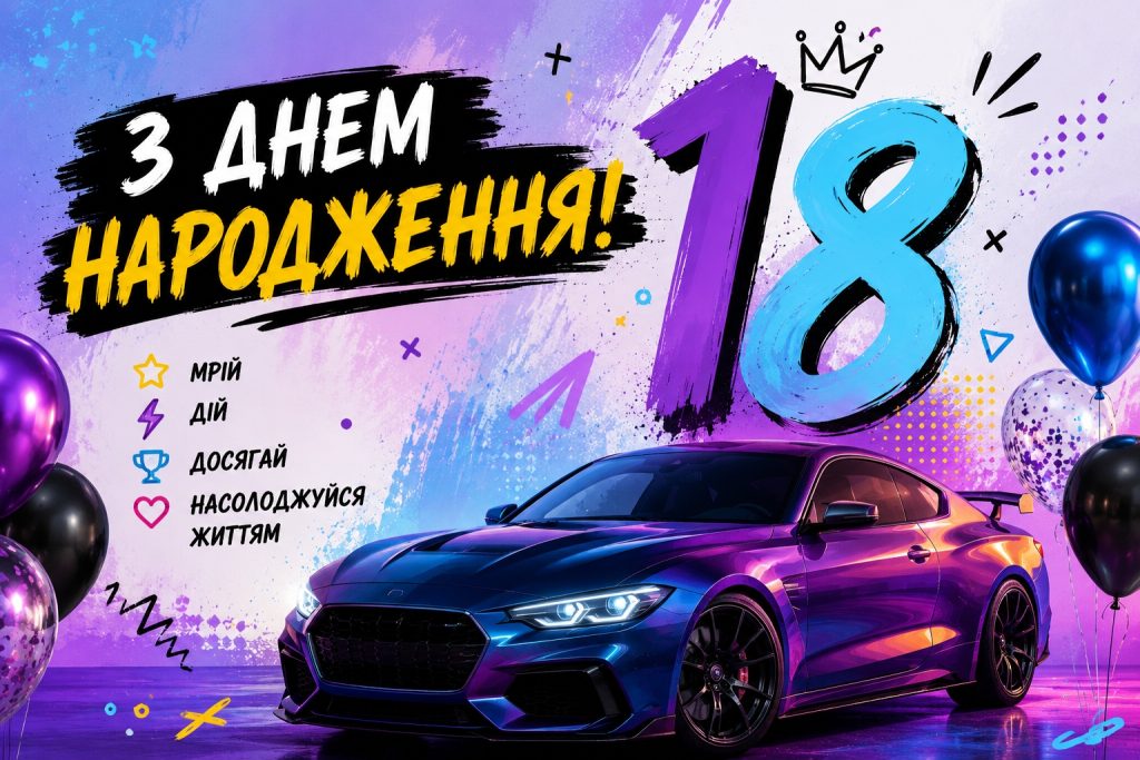 Привітання з 18 річчям хлопцю своїми словами – красиві, зворушливі, прикольні привітання, картинки та листівки
