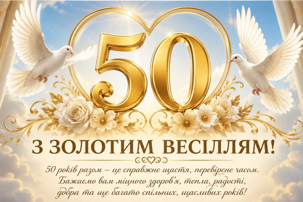Привітання з золотим весіллям — щирі слова на 50 років разом і красиві листівки