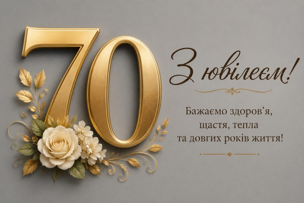 Привітання з 70 річчям своїми словами: щирі та зворушливі побажання ювіляру та картинки