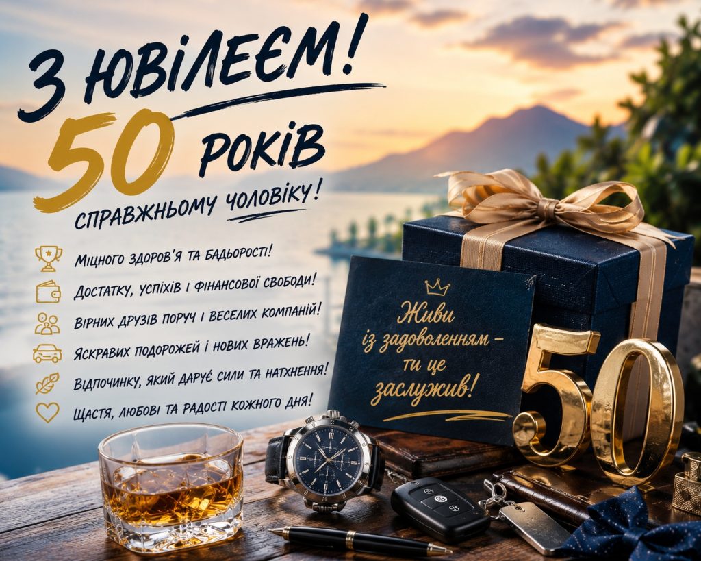 Прикольні привітання з 50 річчям мужчині своїми словами – смішні, сучасні та від душі
