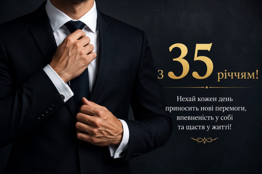 Привітання чоловіка з 35 річчям своїми словами — щирі, красиві, прикольні побажання та картинки