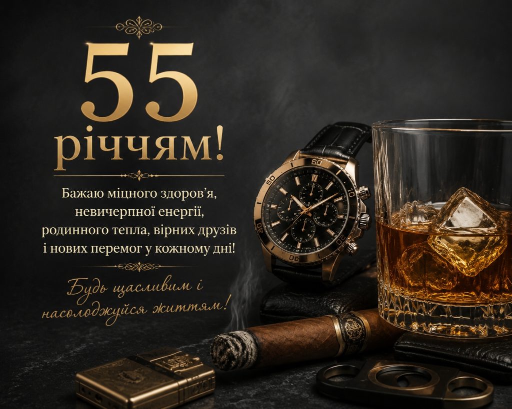 Привітання з 55 річчям мужчині своїми словами: щирі слова для сильного та мудрого чоловіка. Вітальні листівки і картинки