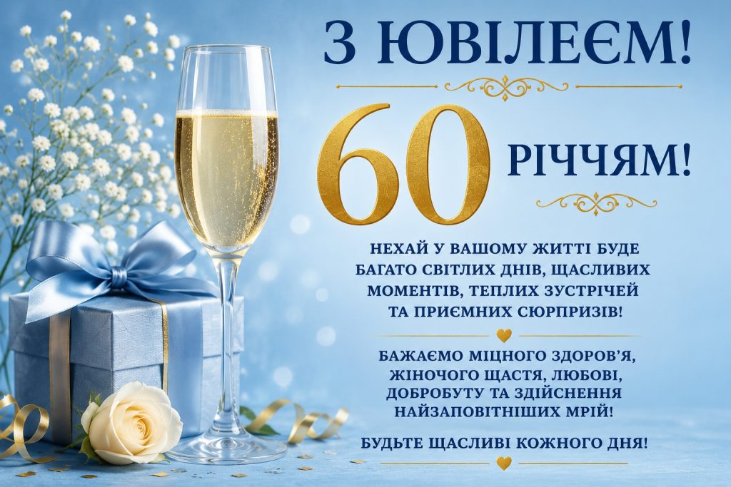 Привітання з 60 річчям жінці своїми словами: красиві, щирі, прикольні побажання до ювілею та листівки