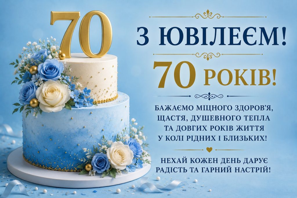 Привітання з 70 річчям своїми словами: щирі та зворушливі побажання ювіляру та картинки