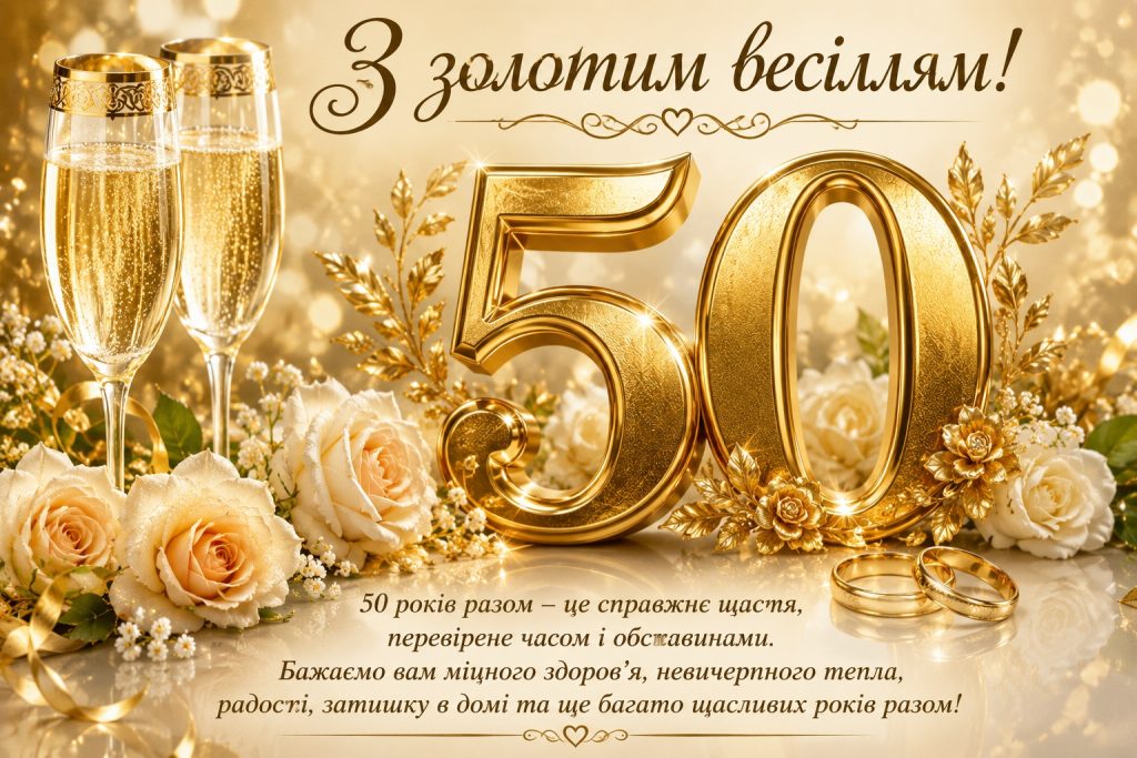 Привітання з золотим весіллям — щирі слова на 50 років разом і красиві листівки