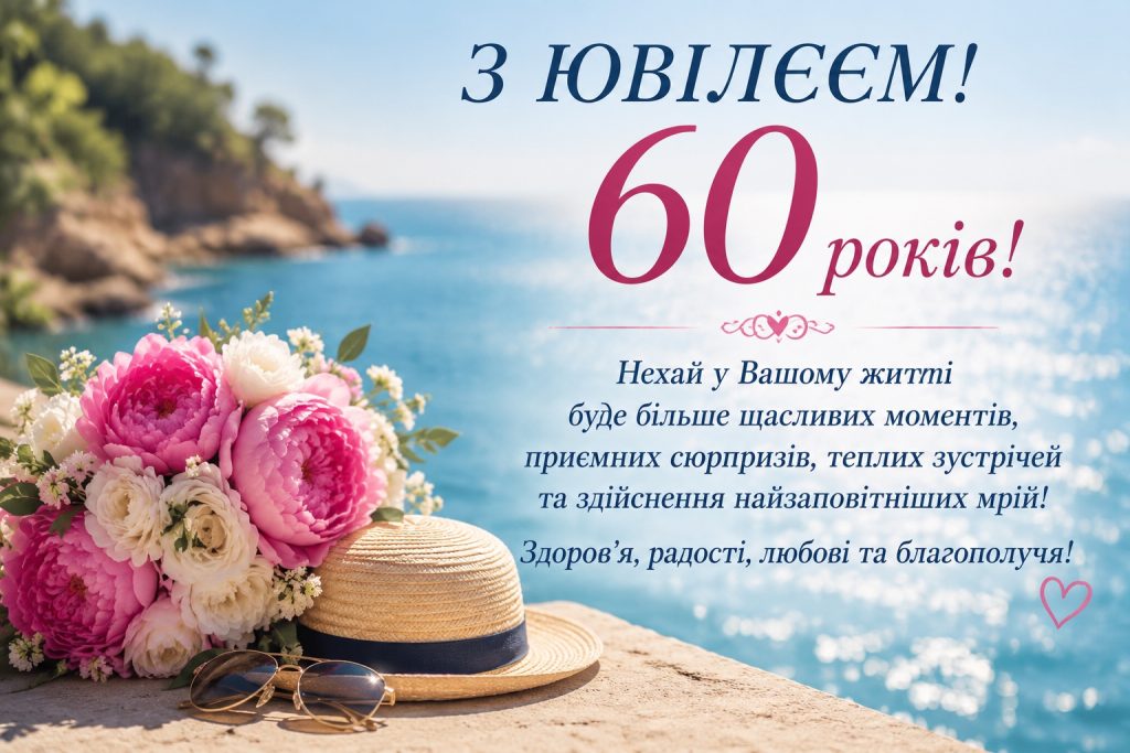 Привітання з 60 річчям жінці своїми словами: красиві, щирі, прикольні побажання до ювілею та листівки