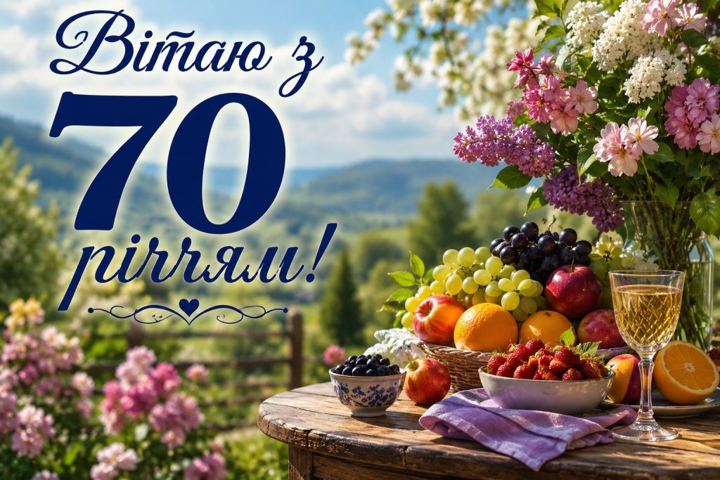 Привітання з 70 річчям своїми словами: щирі та зворушливі побажання ювіляру та картинки