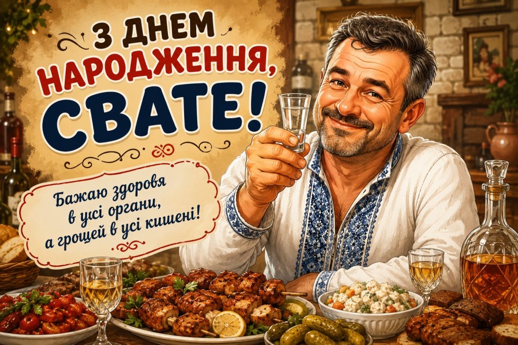 Привітання з днем народження свату від свахи своїми словами — щирі побажання від душі та картинки