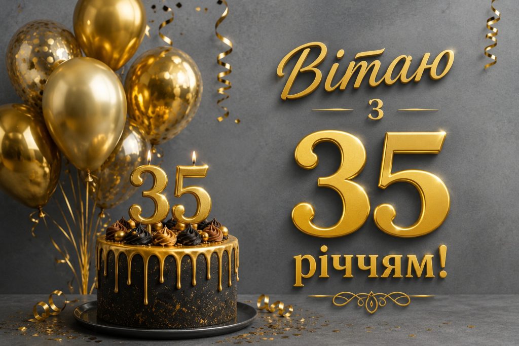 Привітання чоловіка з 35 річчям своїми словами — щирі, красиві, прикольні побажання та картинки