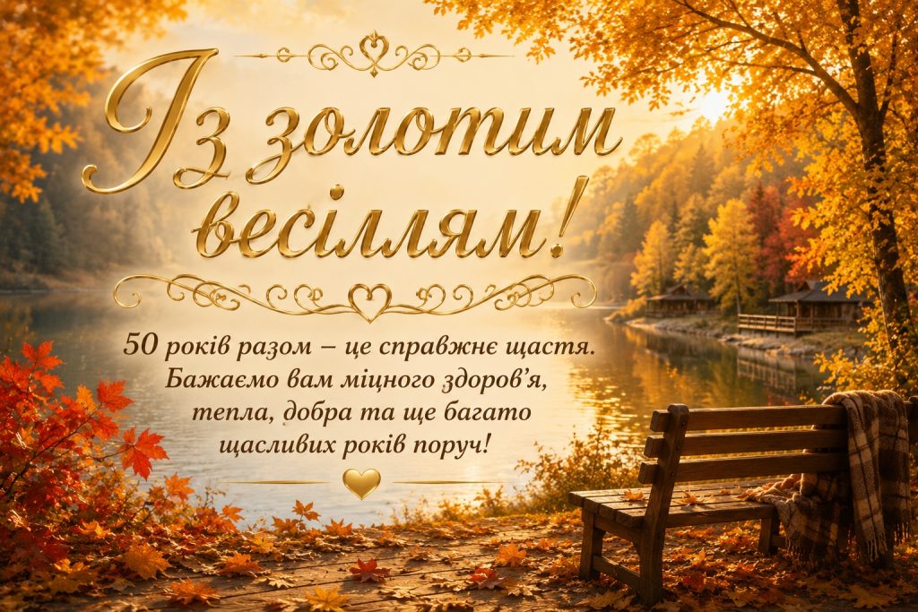 Привітання з золотим весіллям — щирі слова на 50 років разом і красиві листівки