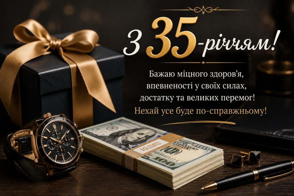 Привітання чоловіка з 35 річчям своїми словами — щирі, красиві, прикольні побажання та картинки