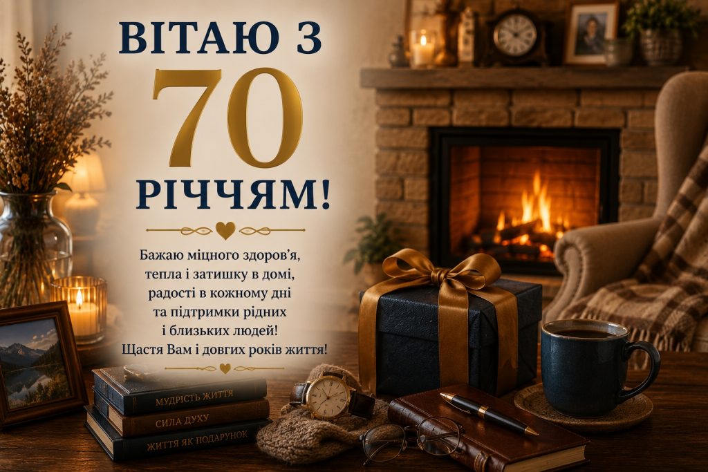 Привітання з 70 річчям своїми словами: щирі та зворушливі побажання ювіляру та картинки