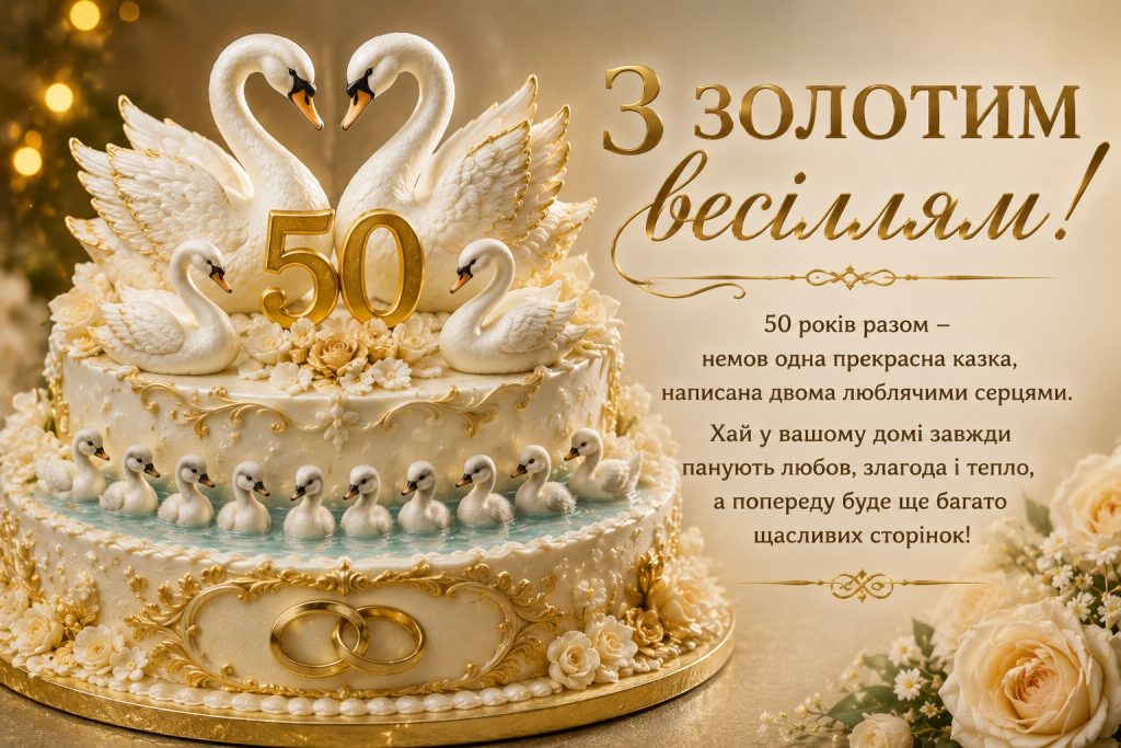 Привітання з золотим весіллям — щирі слова на 50 років разом і красиві листівки