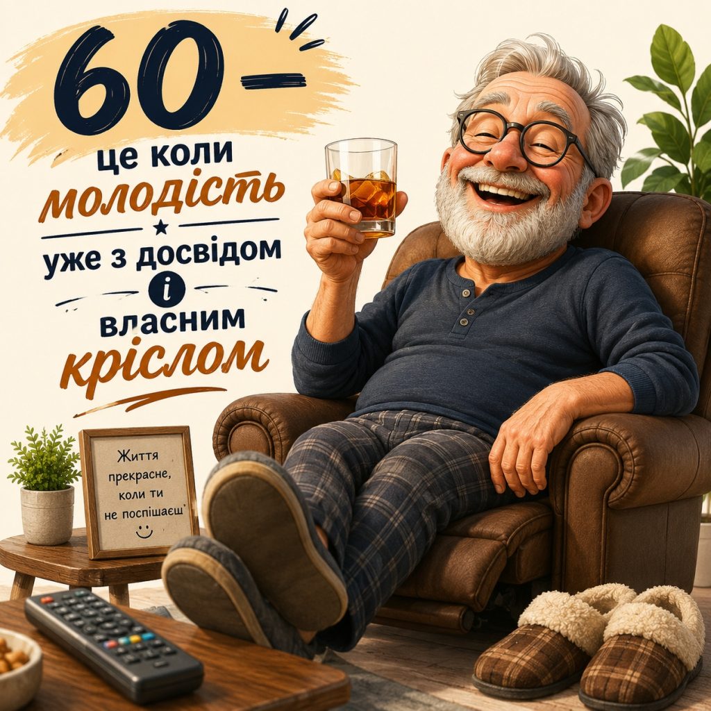 Привітання з 60 річчям чоловіку своїми словами — щирі, прикольні та красиві побажання з ювілеєм, картинки та листівки