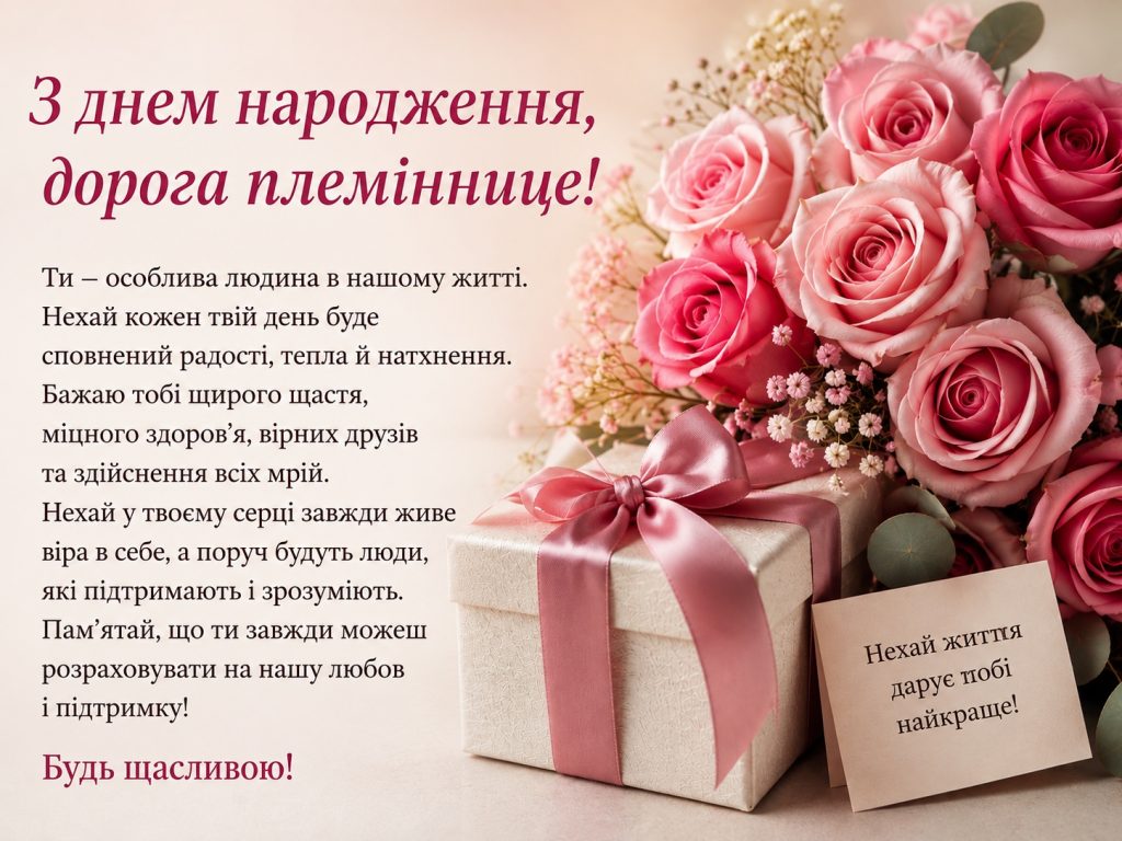 Привітання з днем народження племінниці – красиві слова, картинки та листівки для особливого свята
